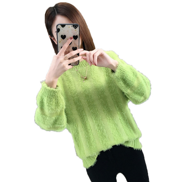 Γυναικείο μοντέρνο πουλόβερ με στρογγυλο περιλαίμιο σε διάφορα χρώματα