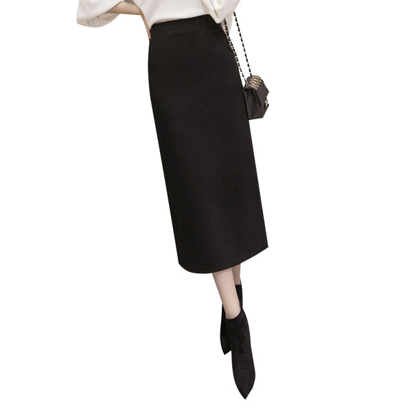 Fusta de dama actuala talie inalta in gri si negru