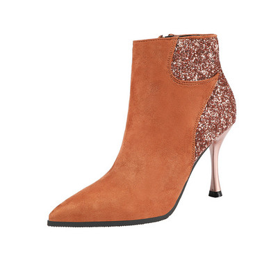 Stílusos női csizma öko velúrból, fényes hatással több színben