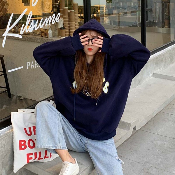 Hanorac lat pentru sport de zi cu zi, în trei culori, cu inscripție