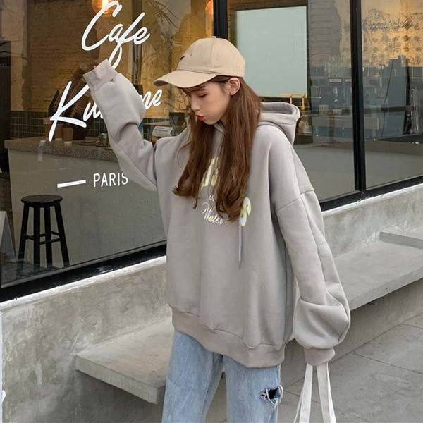 Hanorac lat pentru sport de zi cu zi, în trei culori, cu inscripție