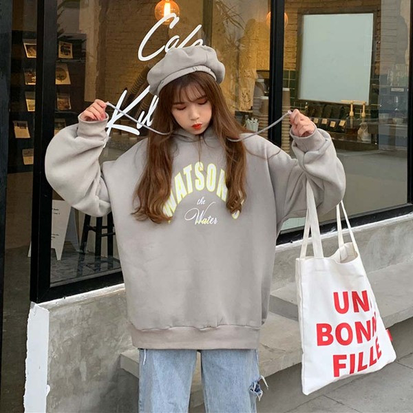 Hanorac lat pentru sport de zi cu zi, în trei culori, cu inscripție