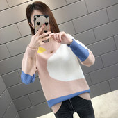 Μοντέρνο γυναικείο πουλόβερ μακρύ μοντέλο με στρογγυλη λαιμόκοψη