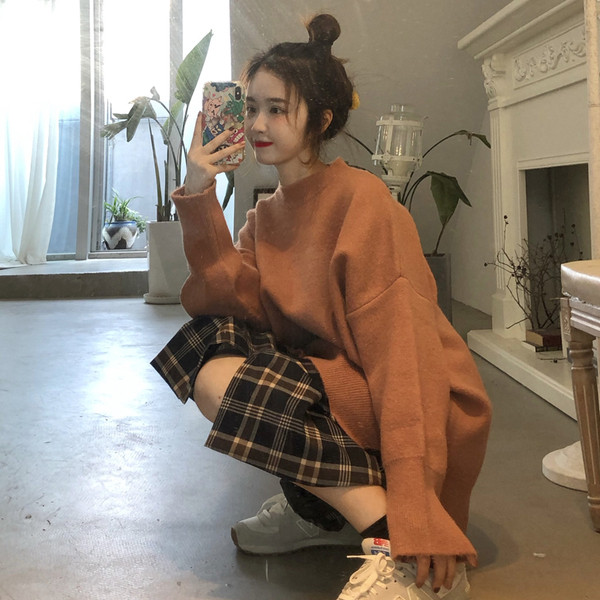 Pulover de dama lat cu fante in multe culori