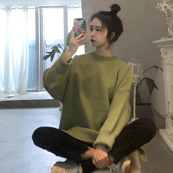 Pulover de dama lat cu fante in multe culori