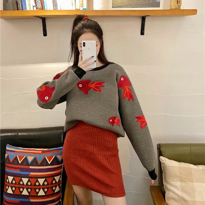 Bluza dama gri cu broderie - peste