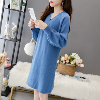 Rochie casual de dama de iarna cu maneci lungi in mai multe culori