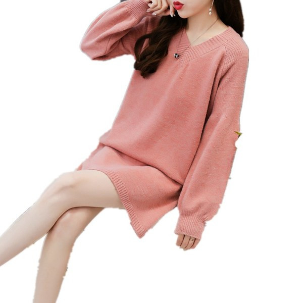 Rochie casual de dama de iarna cu maneci lungi in mai multe culori