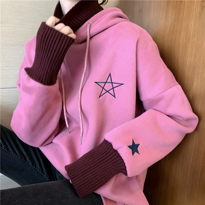 Hanorac controversat de zi cu zi pentru femei, cu glugă și cravate