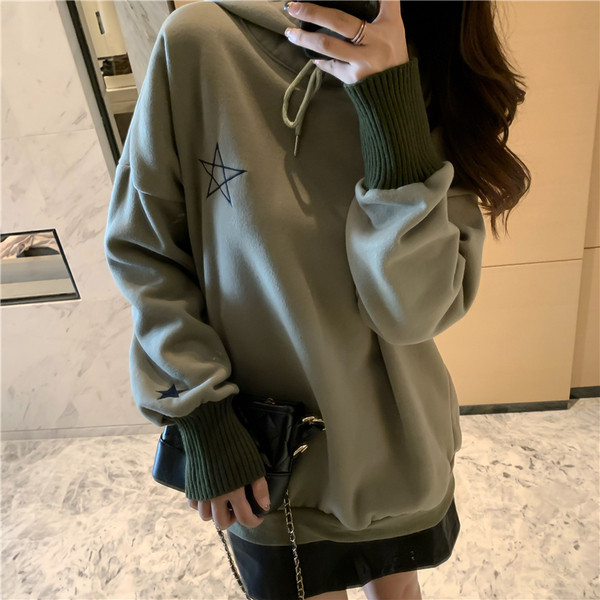 Hanorac controversat de zi cu zi pentru femei, cu glugă și cravate