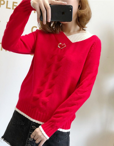 Pulover de dama cu decolteu spitz in mai multe culori