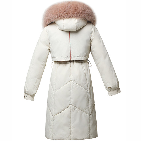 Geaca lunga de dama model nou cu gluga in alb si negru