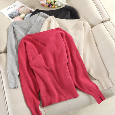 Pulover casual dama cu decolteu spitz in patru culori