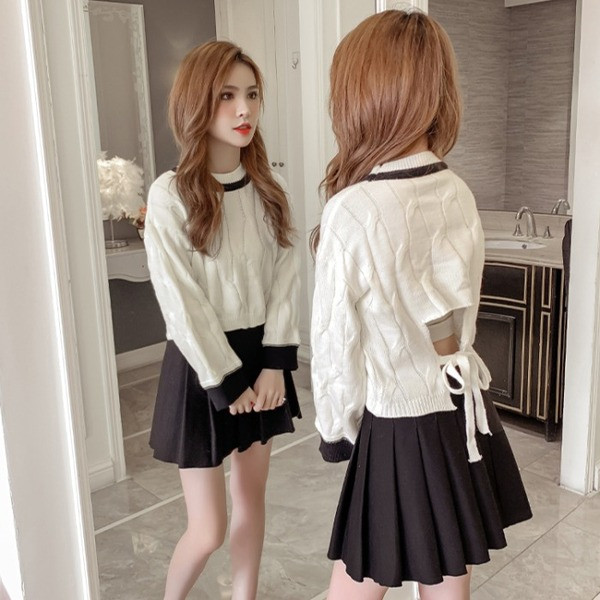 Νέο μοντέλο γυναικείο πουλόβερ O-Neck σε κόκκινο, πράσινο και λευκό χρώμα