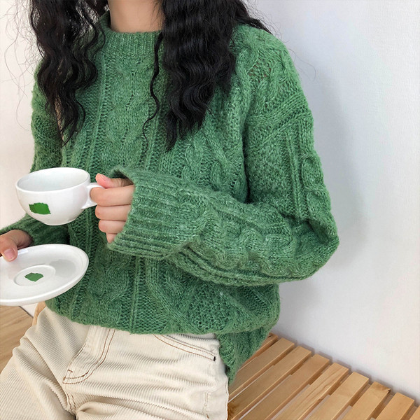 Pulover de dama cu decolteu rotund in patru culori