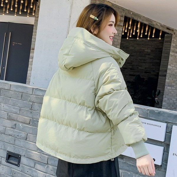 Geaca casual de dama cu gluga in verde si bej