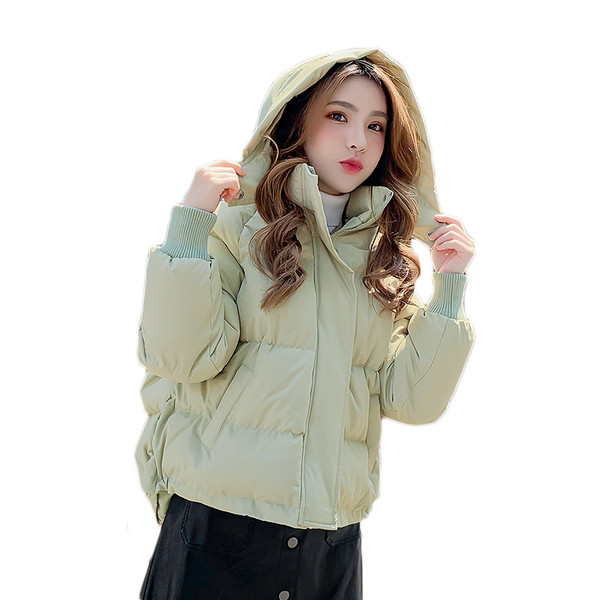 Geaca casual de dama cu gluga in verde si bej