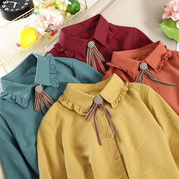 Camasa de dama eleganta cu nasturi si guler clasic in mai multe culori