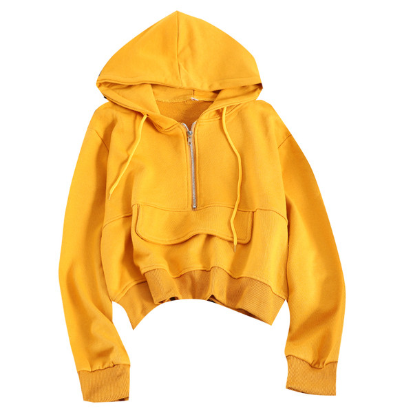 Hanorac de dama cu gluga si fermoar in mai multe culori