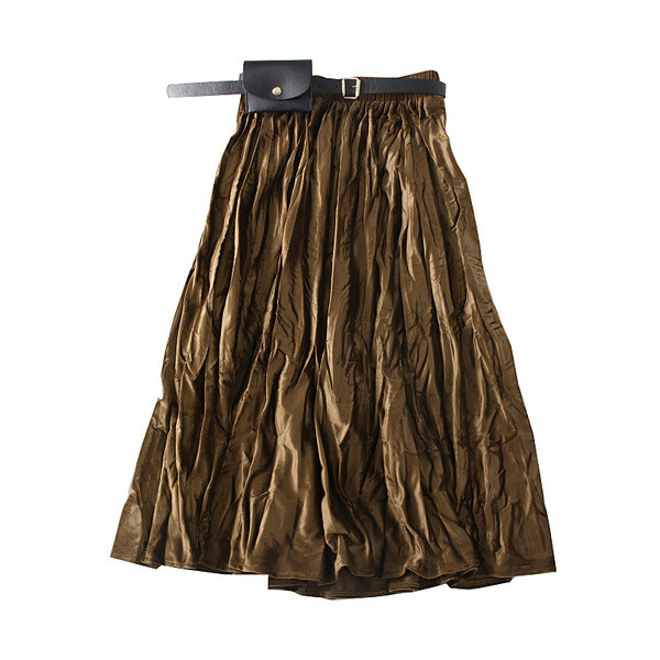 Κορυφαία γυναικεία φούστα σε καφέ, γκρι, μαύρο, πράσινο και μπεζ χρώα