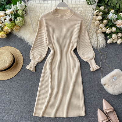 Casual γυναικείο φόρεμα  με στρογγυλη λαιμόκοψη σε διάφορα χρώματα