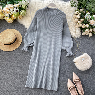 Casual γυναικείο φόρεμα  με στρογγυλη λαιμόκοψη σε διάφορα χρώματα