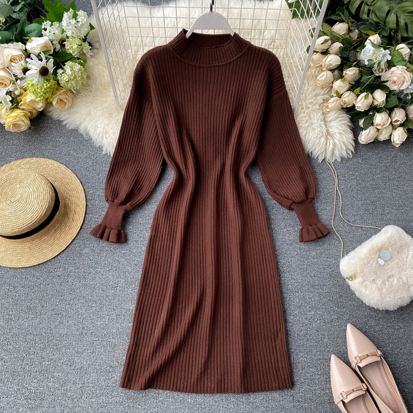 Casual γυναικείο φόρεμα  με στρογγυλη λαιμόκοψη σε διάφορα χρώματα