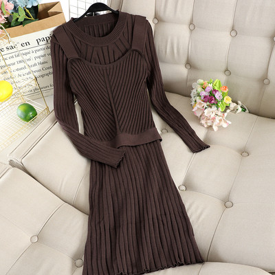 Γυναικείο καθημερινό φόρεμα με μακριά μανίκια σε τρία χρώματα