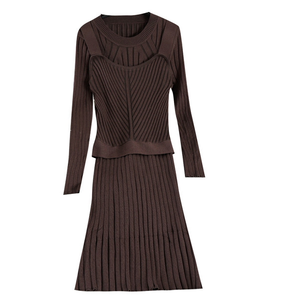 Γυναικείο καθημερινό φόρεμα με μακριά μανίκια σε τρία χρώματα