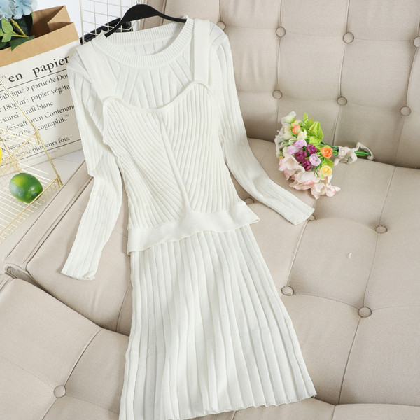 Γυναικείο καθημερινό φόρεμα με μακριά μανίκια σε τρία χρώματα