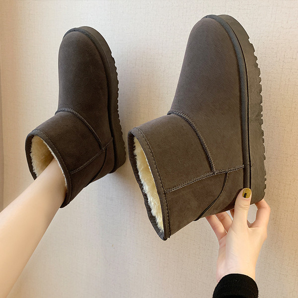 Cizme casual de iarna de dama cu captuseala moale in doua culori