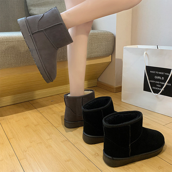 Cizme casual de iarna de dama cu captuseala moale in doua culori