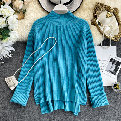 Női pulóver magas gallérral több színben