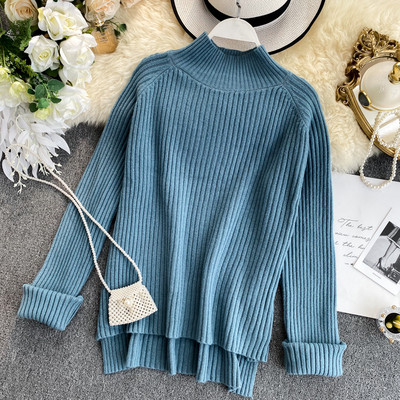 Női pulóver magas gallérral több színben