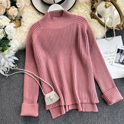 Női pulóver magas gallérral több színben