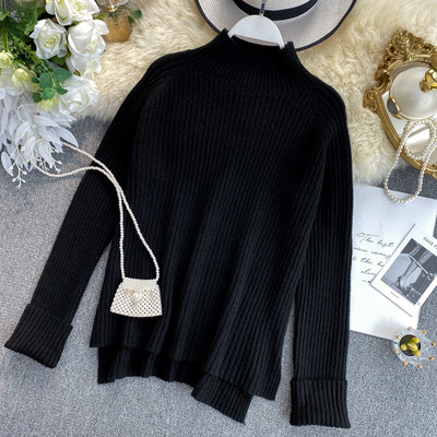 Női pulóver magas gallérral több színben