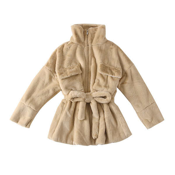 Új modell női kabát zsebekkel és övvel fehér, fekete és barna színben