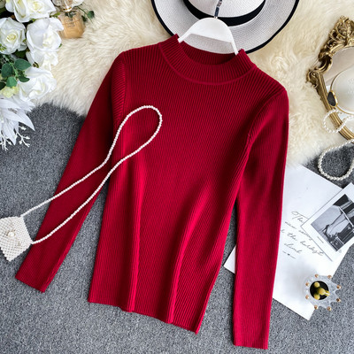 Pulover de dama cu decolteu rotund in mai multe culori