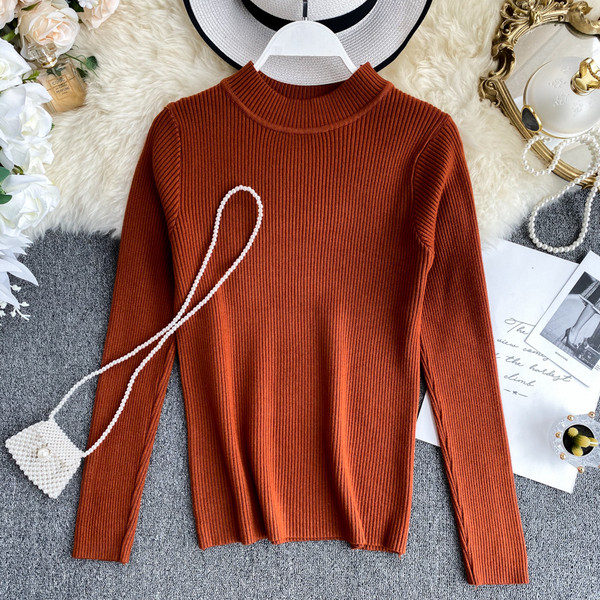 Pulover de dama cu decolteu rotund in mai multe culori