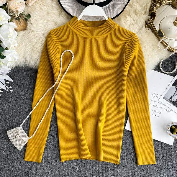 Pulover de dama cu decolteu rotund in mai multe culori