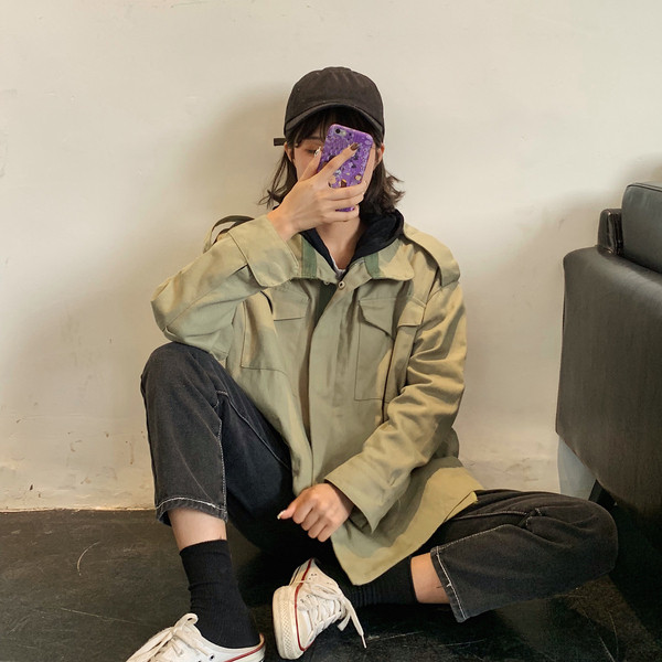 Geaca subtire de primavara-toamna in doua culori - model lat