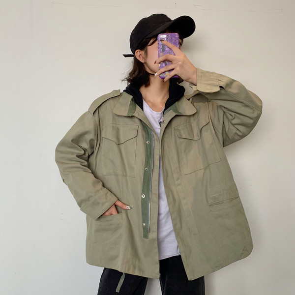 Geaca subtire de primavara-toamna in doua culori - model lat