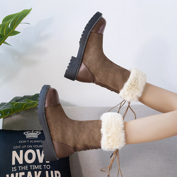 Cizme de iarna dama cu captuseala moale in mai multe culori