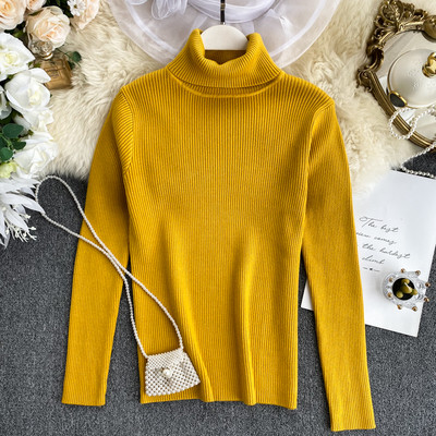 Γυναικείο πουλόβερ με ψηλό γιακά σε διάφορα χρώματα