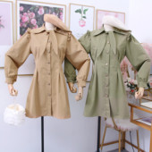 Νέο μοντέλο μοντέρνο γυναικείο φόρεμα με κουμπιά σε καφέ, πράσινο, ροζ και μαύρο χρώμα