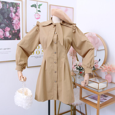 Νέο μοντέλο μοντέρνο γυναικείο φόρεμα με κουμπιά σε καφέ, πράσινο, ροζ και μαύρο χρώμα