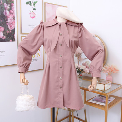 Νέο μοντέλο μοντέρνο γυναικείο φόρεμα με κουμπιά σε καφέ, πράσινο, ροζ και μαύρο χρώμα