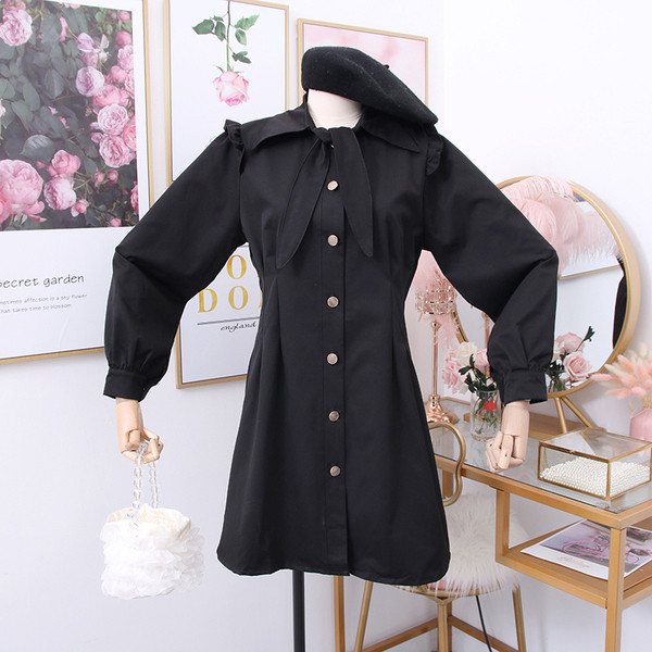 Νέο μοντέλο μοντέρνο γυναικείο φόρεμα με κουμπιά σε καφέ, πράσινο, ροζ και μαύρο χρώμα