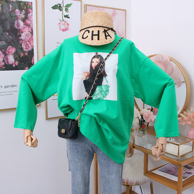 Bluza de dama model nou cu decolteu O - model larg in negru, alb si verde