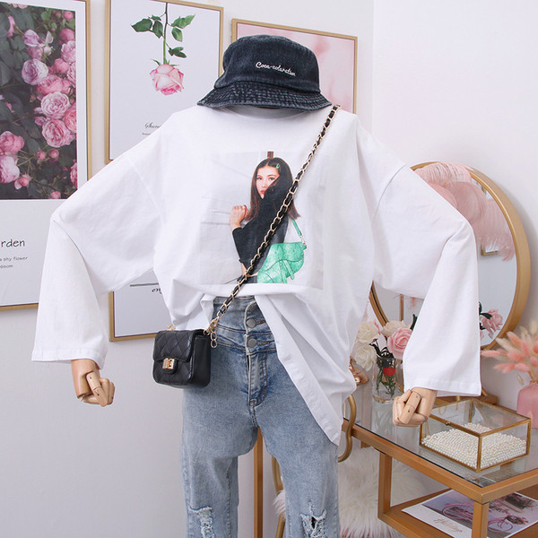 Bluza de dama model nou cu decolteu O - model larg in negru, alb si verde